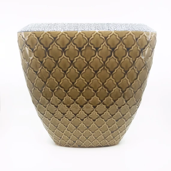 Kaspó nyomott khaki 32x14x30 cm