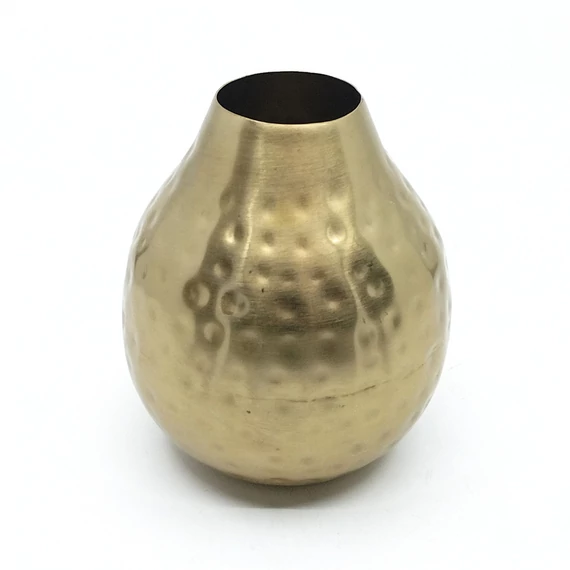 Fém váza arany 15 cm, nyomott