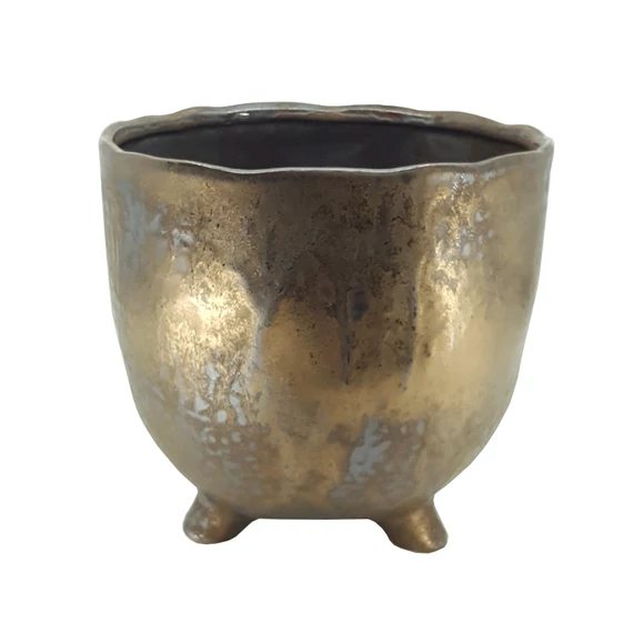 Bronz lábas kaspó 16 cm