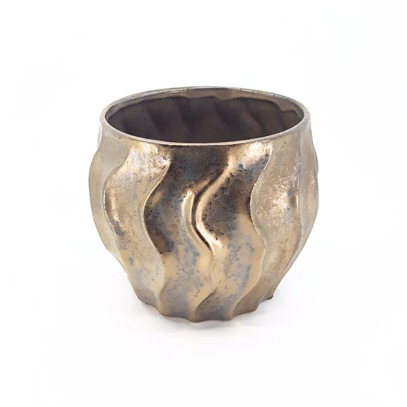 Bronz hullámos kaspó 17 cm