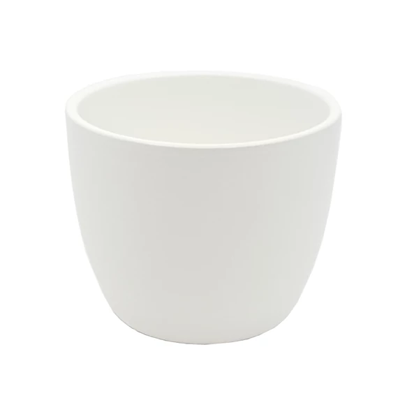 Műanyag kaspó fonott mintás színes 19 cm, fehér