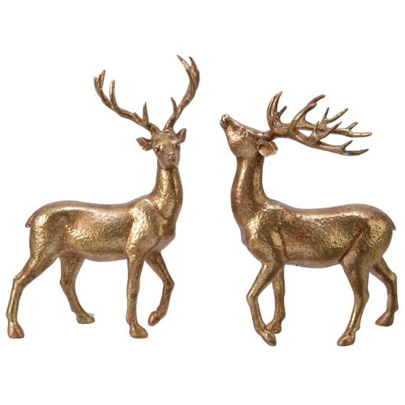 Szarvas poly arany 9.5x18.4x26.1 cm
