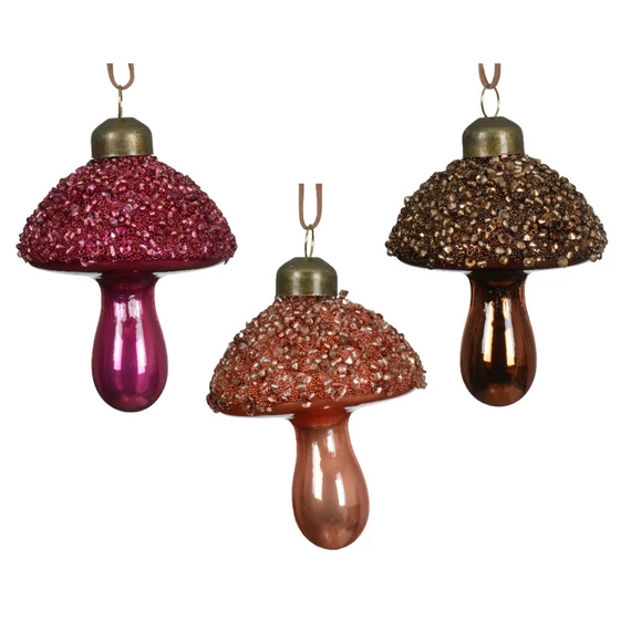 Gomba üveg színes mix 7,5 cm