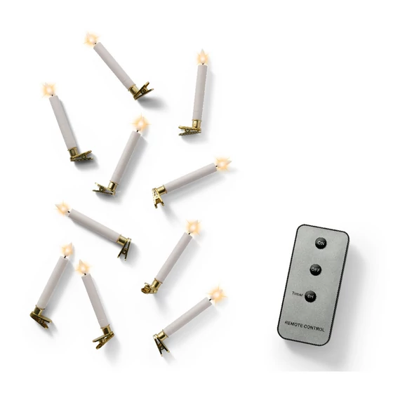 Ledes mini gyertya 10 db + távirányító