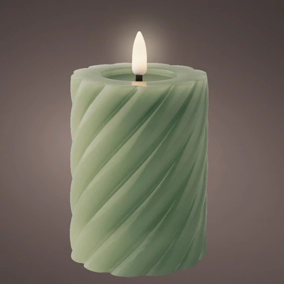 Ledes wax csavart gyertya 12,3 cm zöld