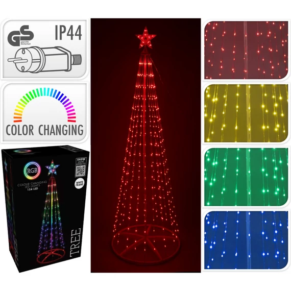 RGB ledes fa 210 cm 370 led fehér
