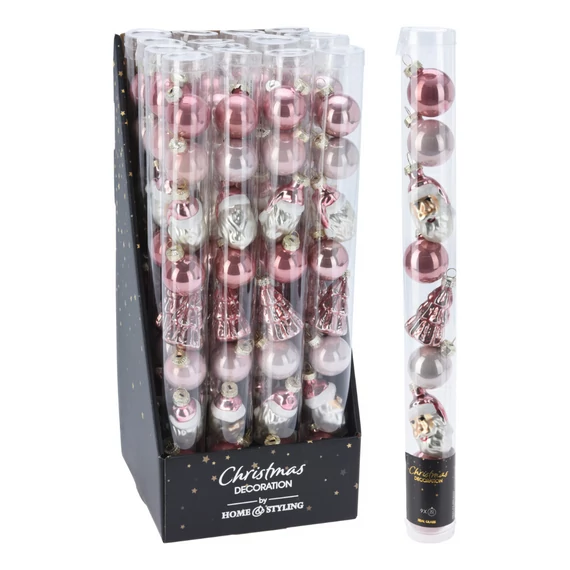 Gümb üveg 3 cm 9 db-os pink