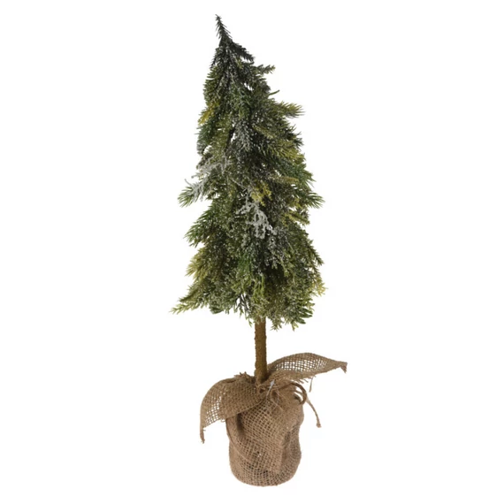 Fenyőfa havas + jutazsákban 50 cm
