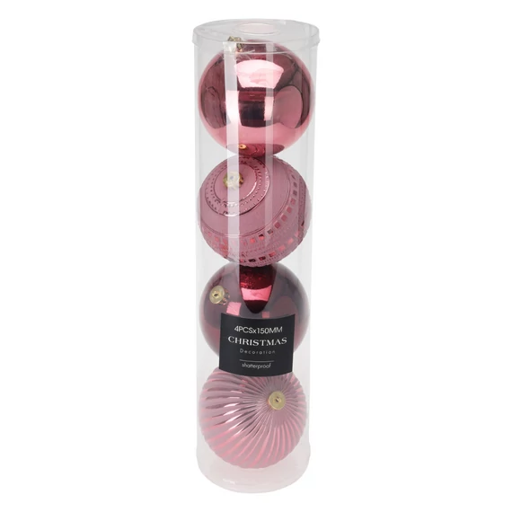 Gömb szett 4 db-os 150 mm dark pink