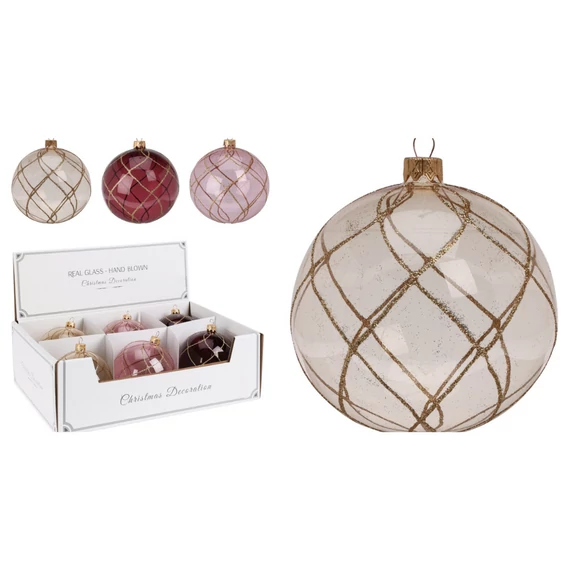 Gömb rácsozott 10 cm kézi festés