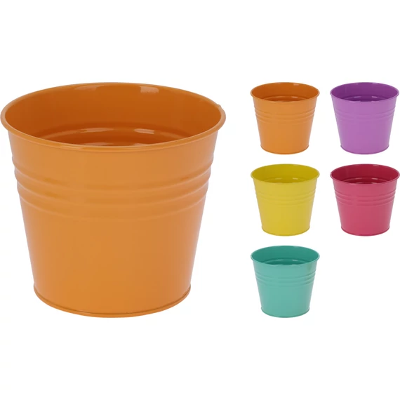Színes cink kaspó élénk 13 cm