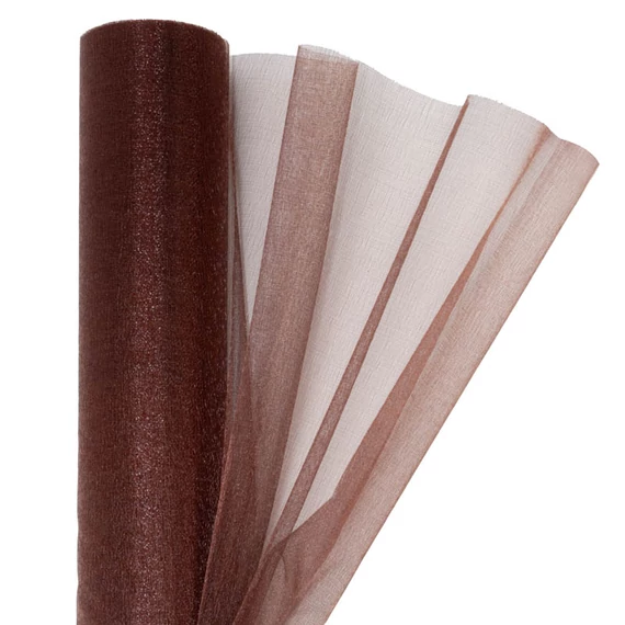 Organza 23,5 cm x 10 m, OA-SIMA-23-044 barna