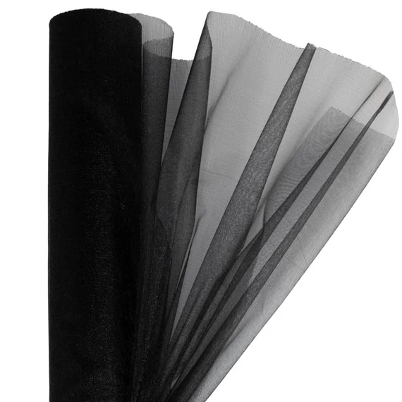 Organza 23,5 cm x 10 m, OA-SIMA-23-045 fekete