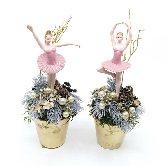 Karácsonyi ballerinás asztaldísz 22 cm
