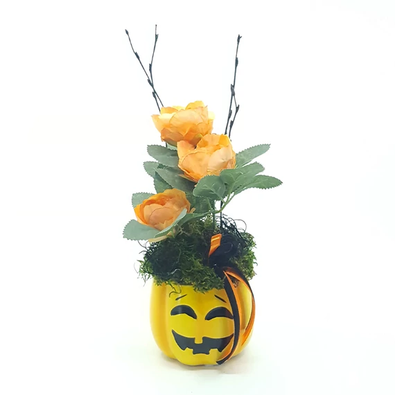 Vidám halloweeni virágkompozíció 30 cm