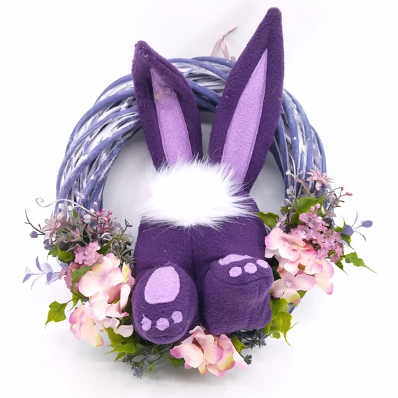 Nyuszi popó kopogtató lila 35 cm