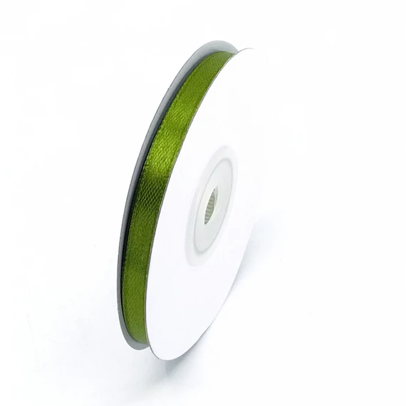 Szatén szalag  6 mm 22,86 m, SS-SZ-06-047 sötét mohazöld