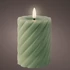 Kép 1/2 - Ledes wax csavart gyertya 12,3 cm zöld