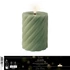 Kép 2/2 - Ledes wax csavart gyertya 12,3 cm zöld
