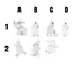 Kép 2/2 - Fehér fa karácsonyi figurák 8 cm