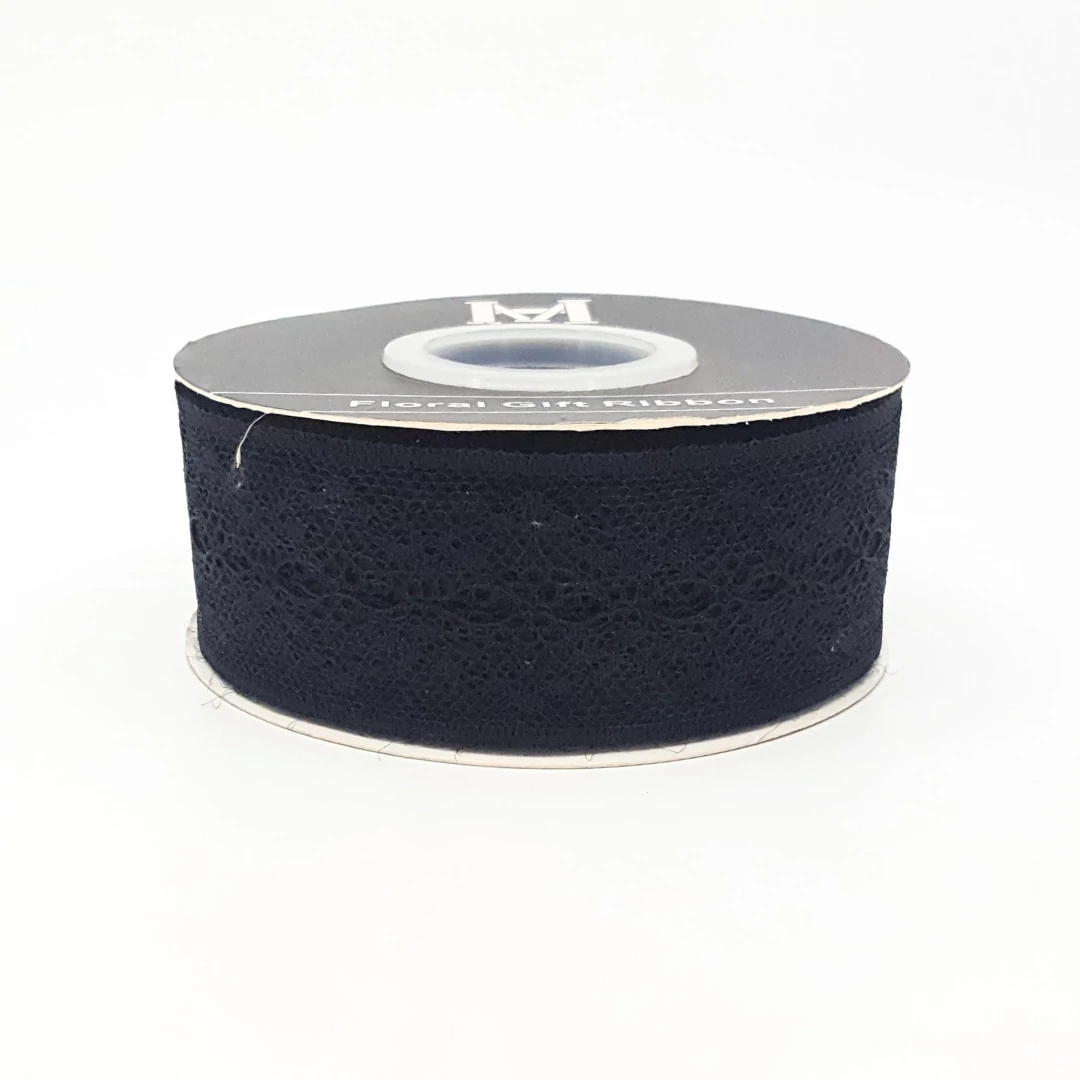 Csipke szalag 4 cm 23 m, fekete