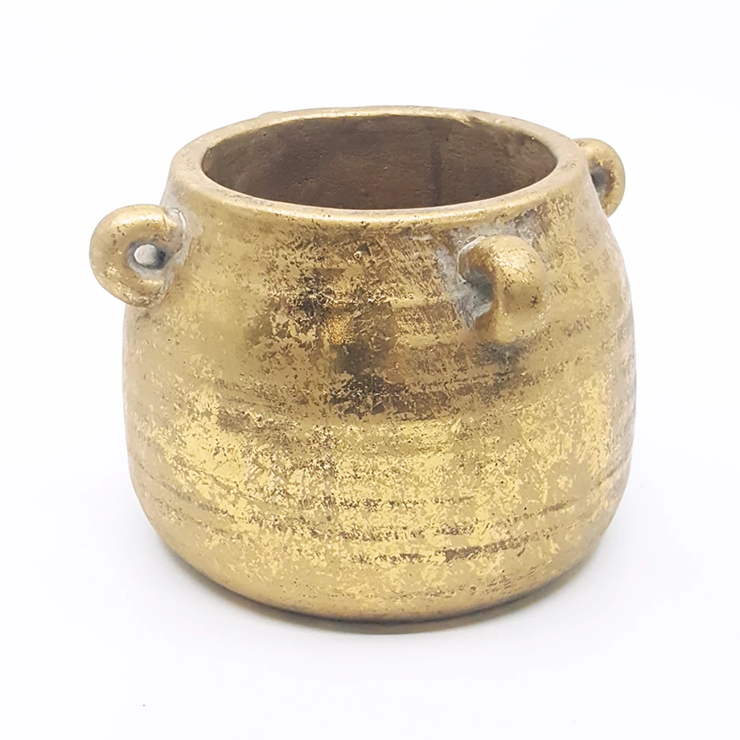 Több füles arany kaspó 16 cm