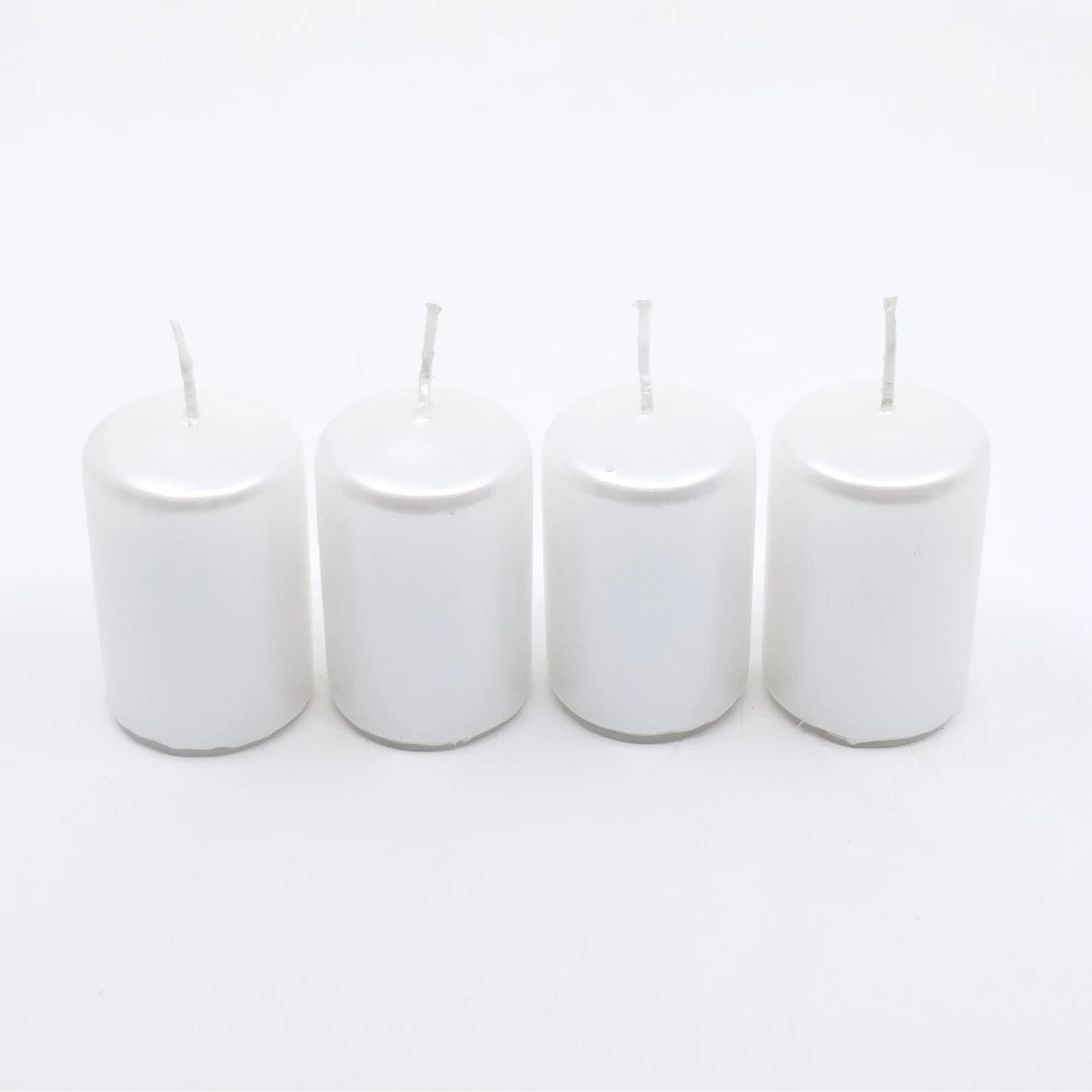 Adventi gyertya 4 db-os 40x60 mm gyöngyfehér