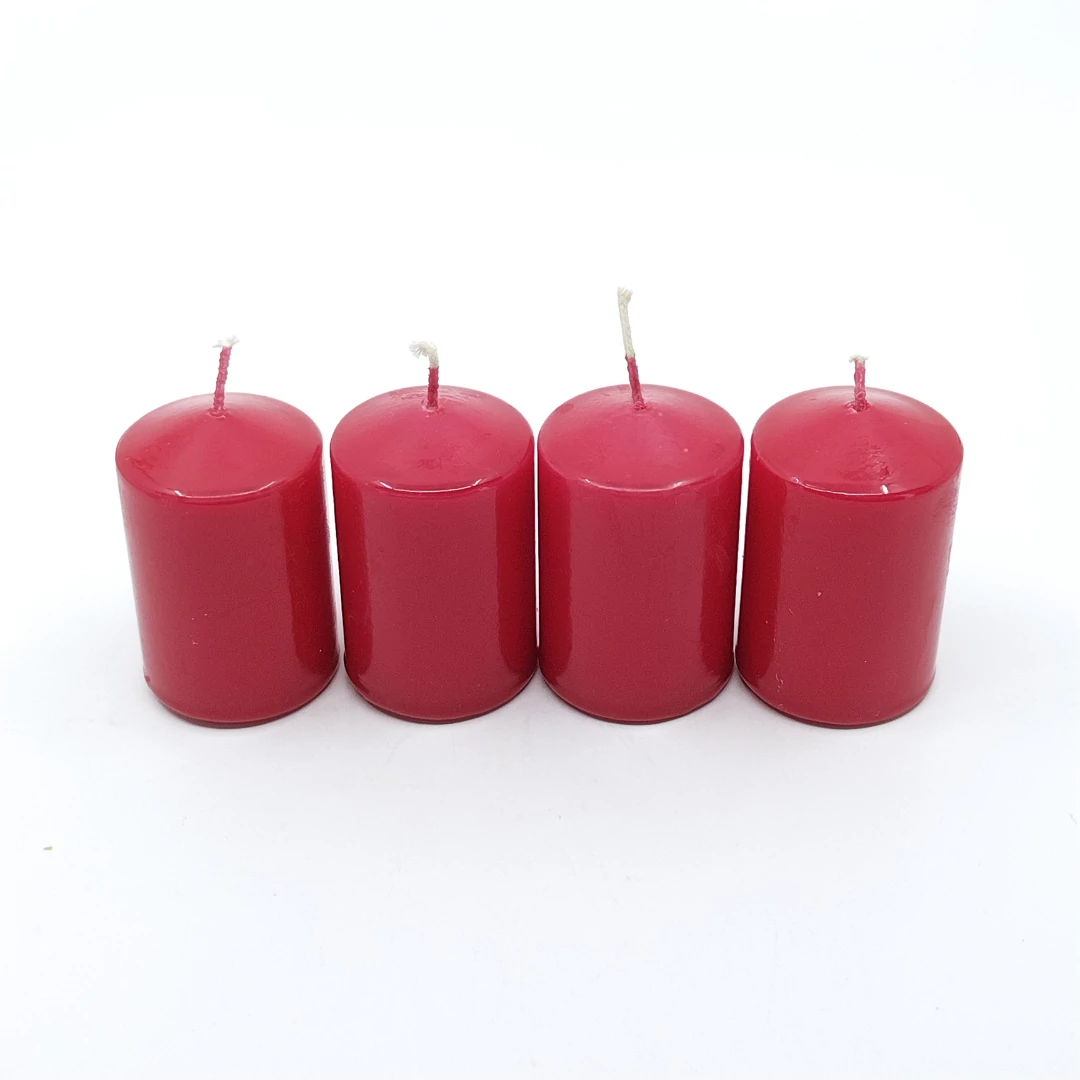 Adventi henger gyertya 4 db-os 40x60 mm, piros