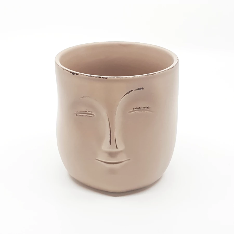 Fej alakú kerémia kaspó 12 cm