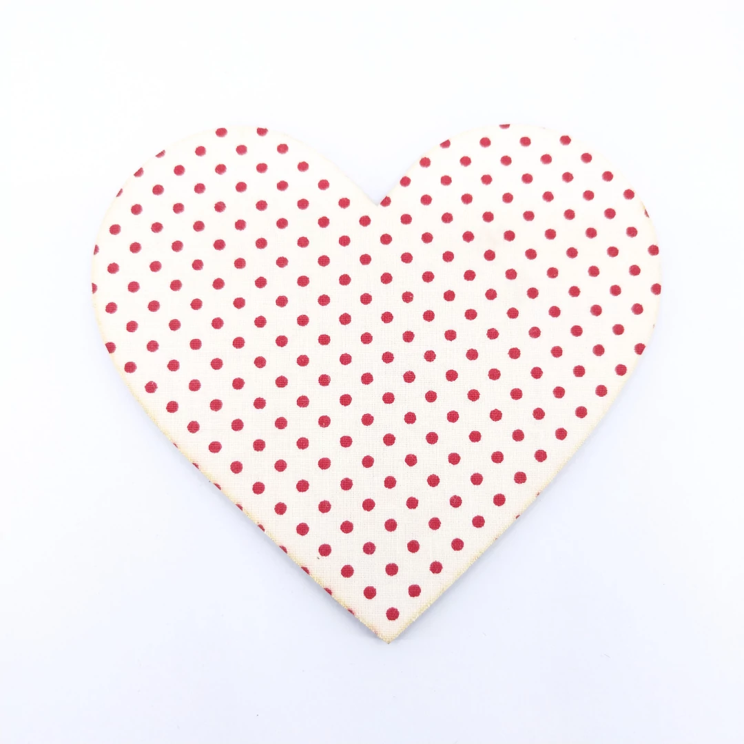 Szívek zacsiban festett/textiles 11 cm 3db