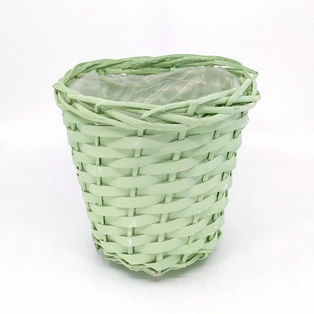 Pasztell fonott kosár 18 cm, zöld