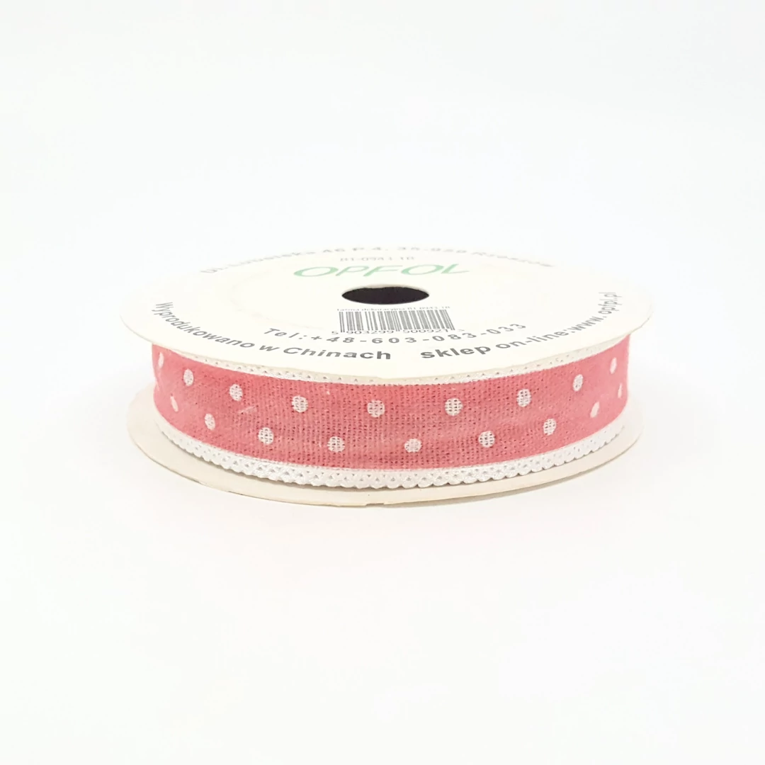 Pöttyös szalag 2,8 cm 10 m, rózsaszín