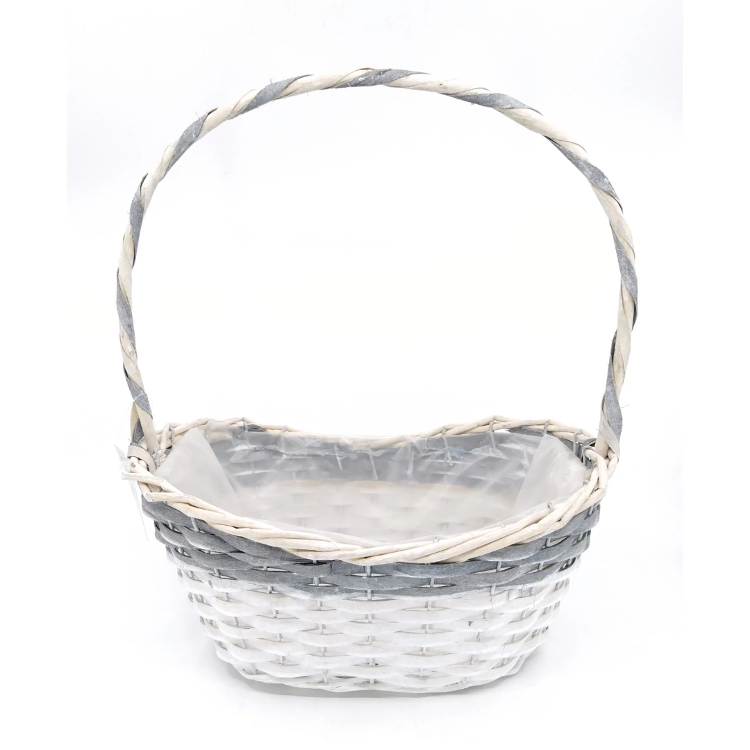 Fehér/szürke kosár 35 cm 15A-23S