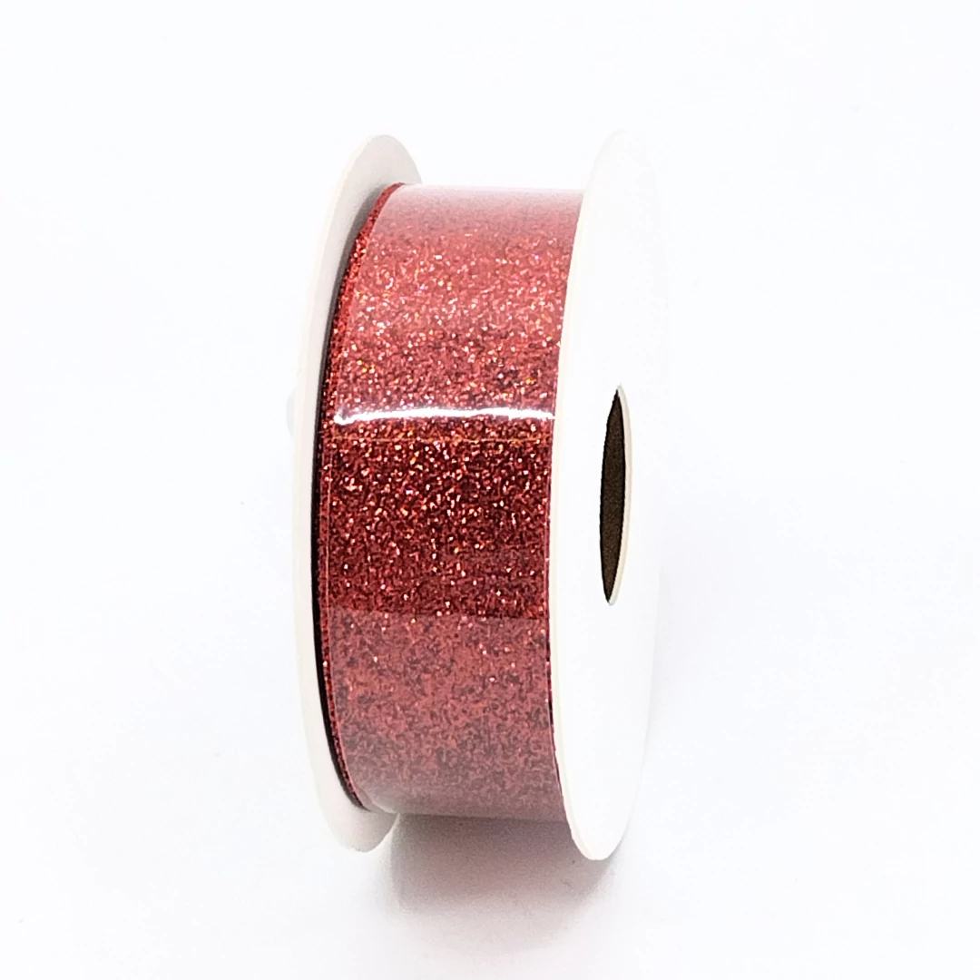 Glitteres szalag 25 mm 10 m piros