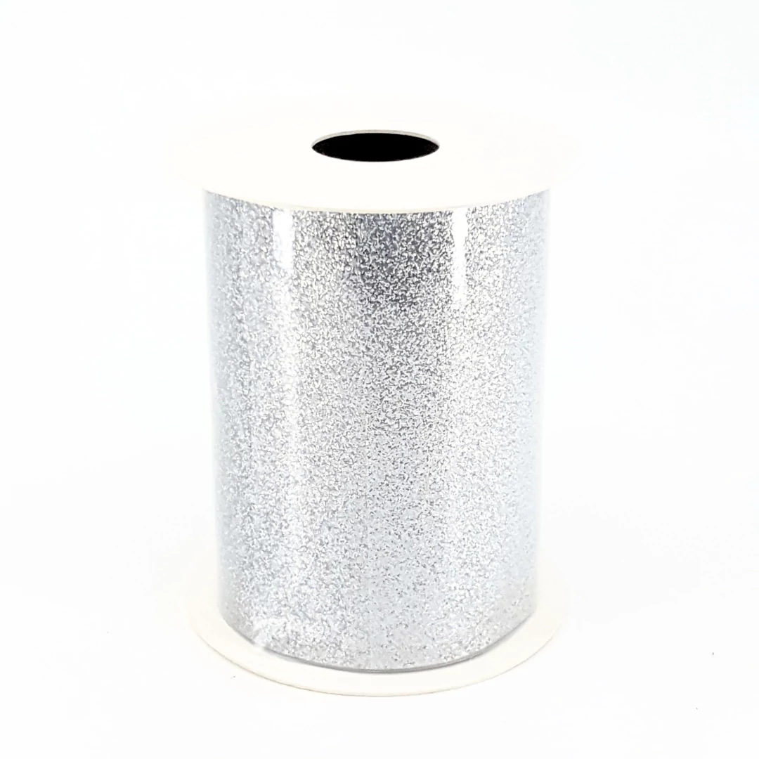 Glitteres szalag 10 cm 10 m ezüst