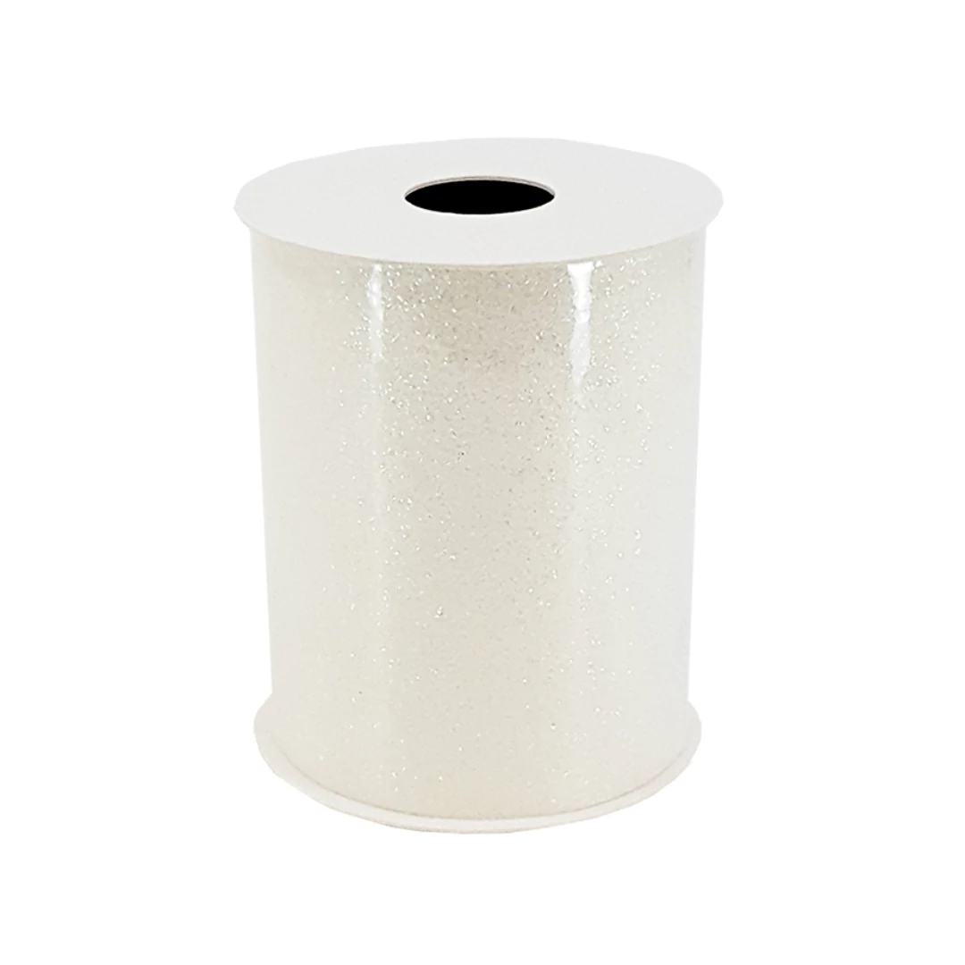 Glitteres szalag 10 cm 10 m fehér