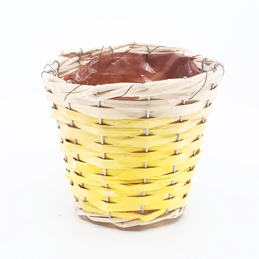 Vessző kaspó 14 cm sárga