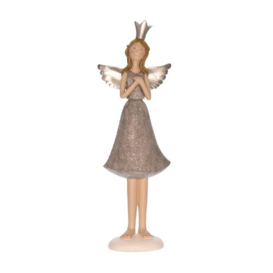 Angyal koronával polyresin 36 cm
