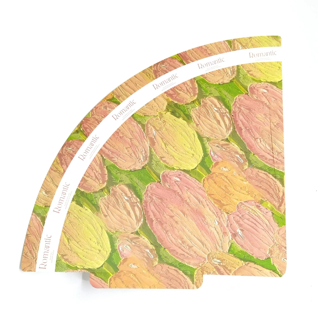 Papírtölcsér 48 x 35 cm 10 db/csomag, festett tulipán mintával