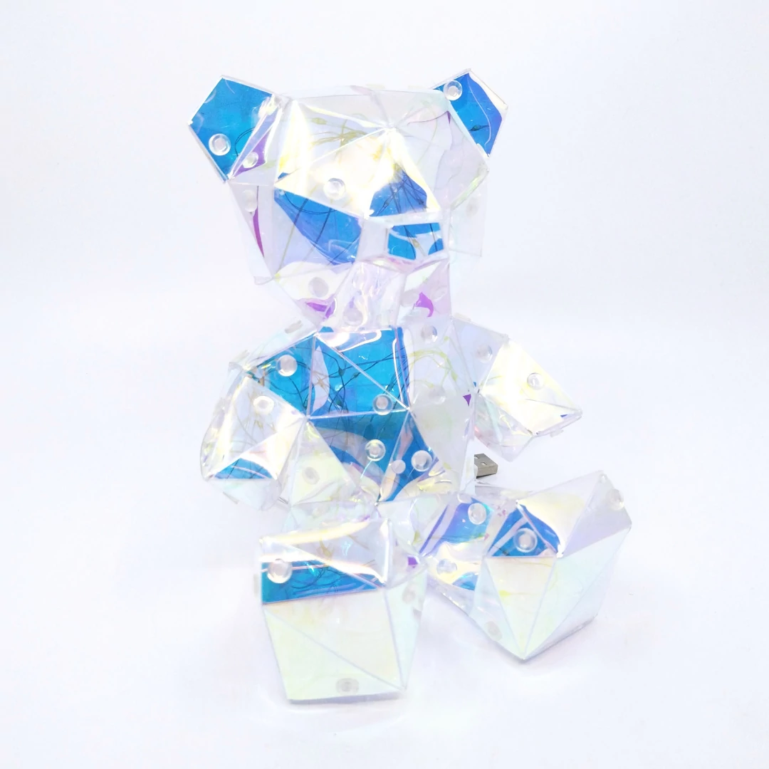 Maci ledes akril dobozban 17 cm
