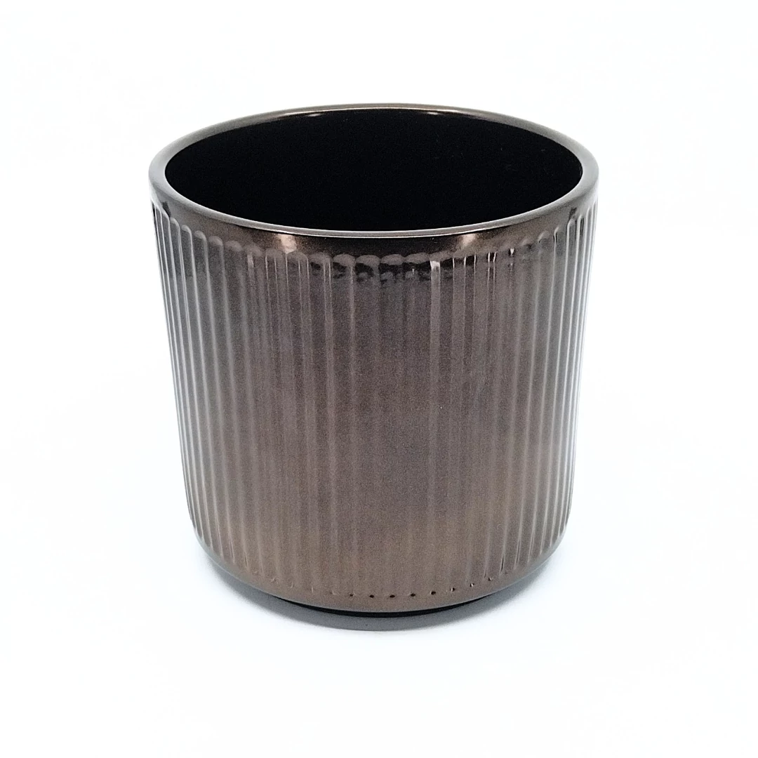 Stripes kaspó bronz 13 cm