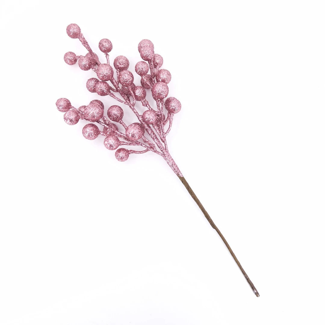 Bogyós ág x3   30 cm HEY133443, rózsaszín