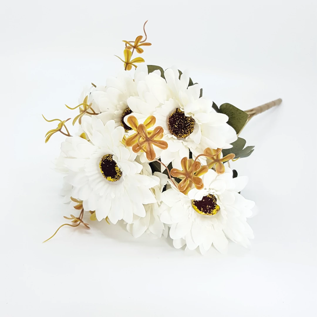Gerbera x7 csokor 42 cm, fehér