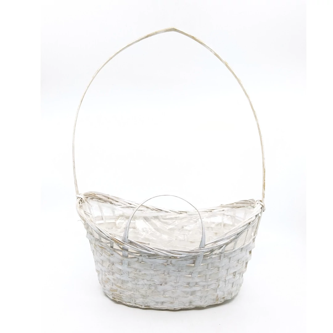 Bambusz csemege kosár 208-30/W, 27x18 cm, fehér