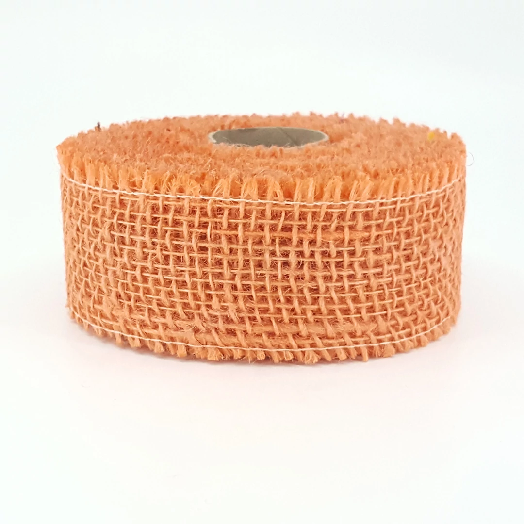 Juta szalag 5 cm x 10 m, pasztell narancs