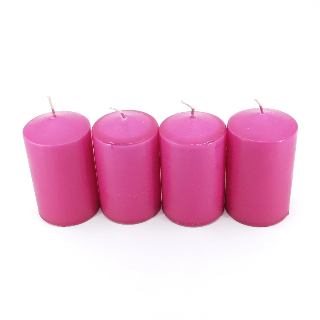 Adventi henger gyertya 4 db-os 50x70 mm, magenta