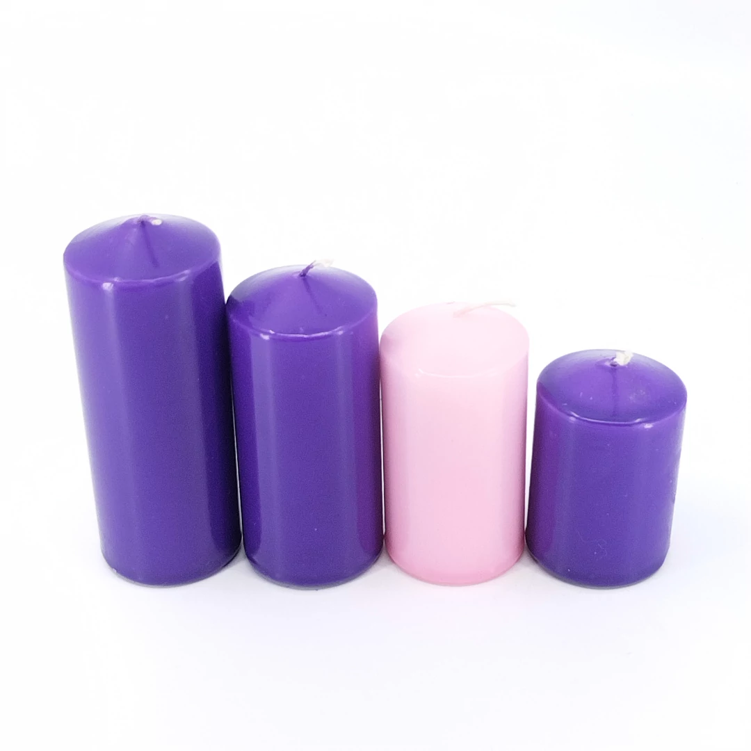 Adventi lépcsős gyertya 4 db-os, 3 lila + 1 rózsaszín