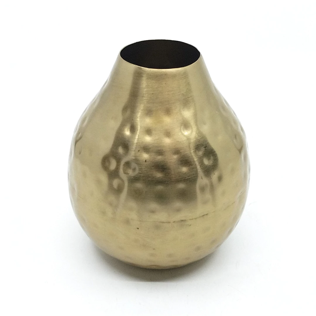 Fém váza arany 15 cm, nyomott