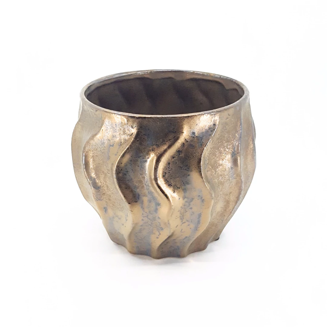 Bronz hullámos kaspó 17 cm