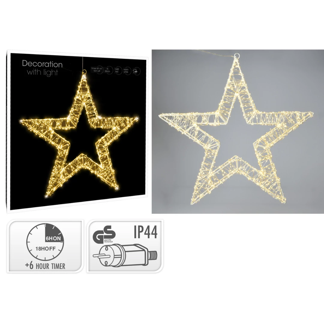 Csillag 50 cm 1440 led meleg fehér